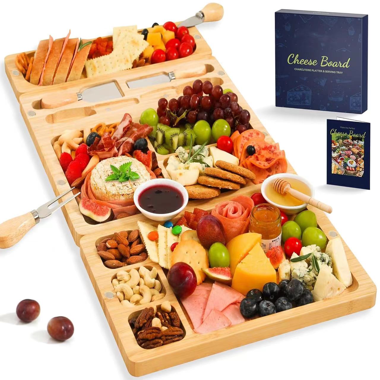 Wurstwaren -Schenkungs -Geschenkset Large Cheese Board mit Messerset