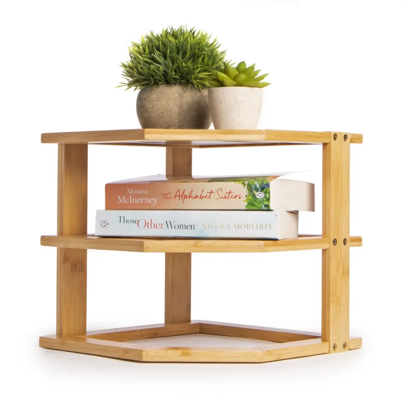Bambus 3 -Tier -Eckschelf