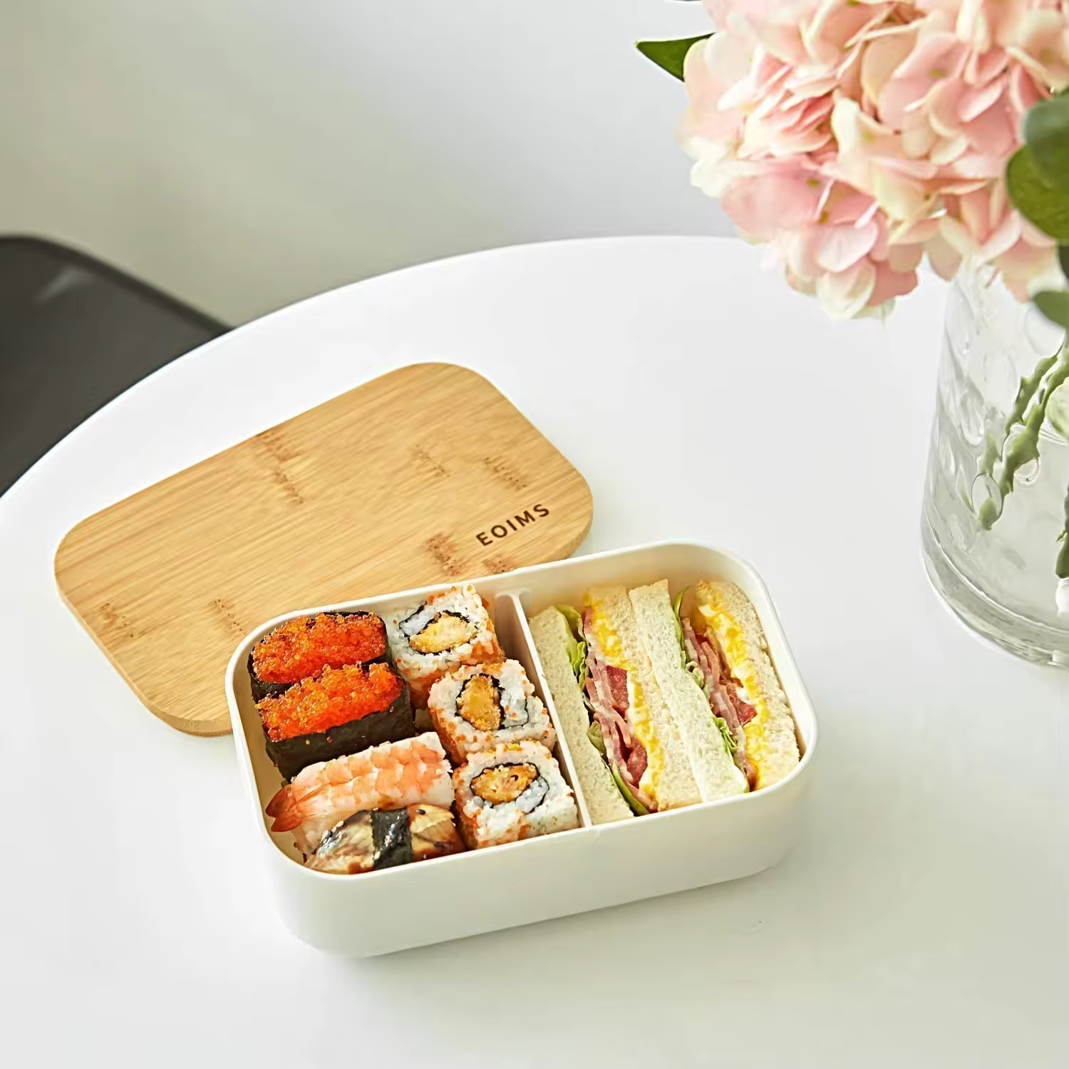 Professionelles biologisch abbaubares Bambusfaser -Mittagessen Bento Box mit Bambusdeckel