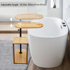 Verstellbarer Bambus Badewanne Caddy mit Weinglashalter