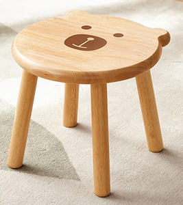 Niedlicher Bären-Kinderhocker aus Bambus