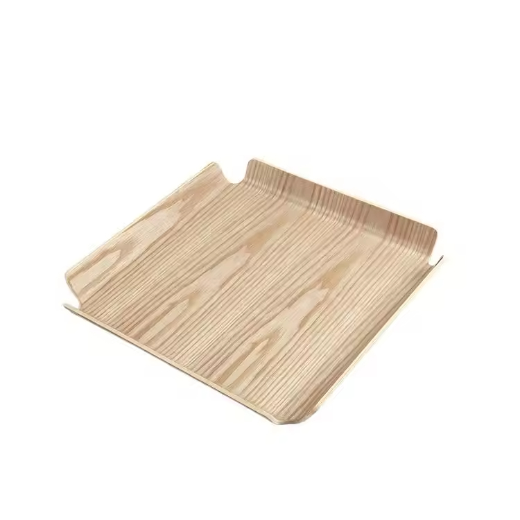 Große quadratische Form Fruchtbrot Weiden Holz Servierschale