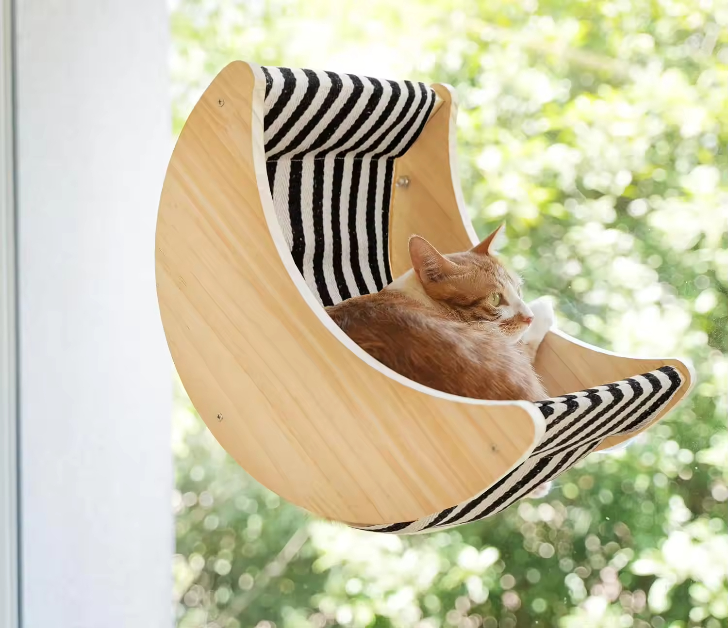 Leistungsstarker Saugnapfbecher -Katze Fenster Sitz in Innenkatzenbett Barsch mit gestreiftem Design
