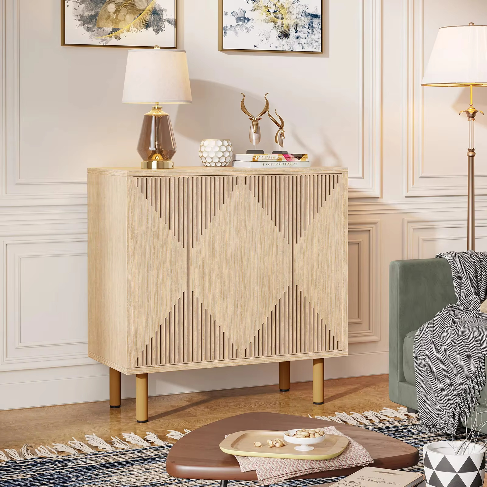 Elegant Modern Cabinet with Geometric Design