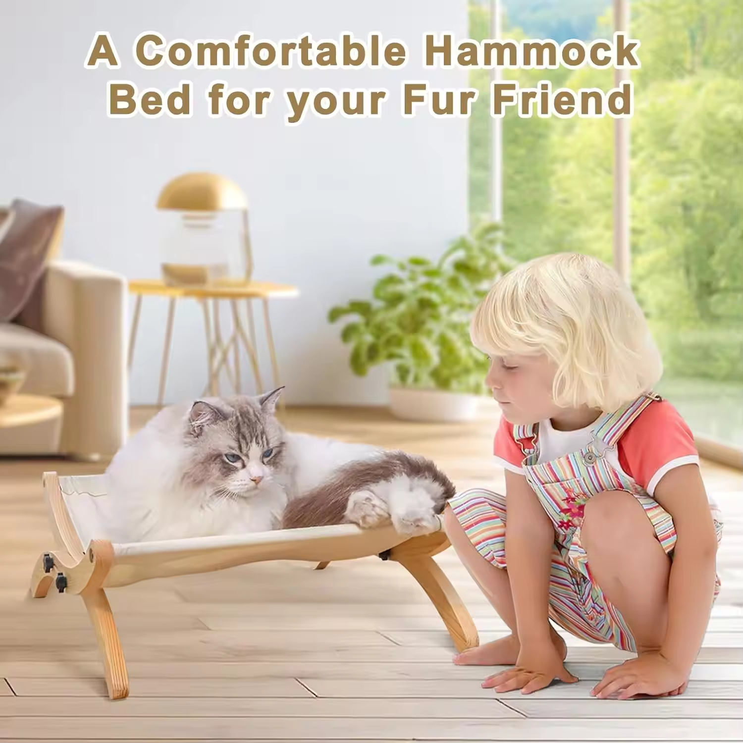 Holzrahmen moderne Katzen -Hängematte Schlafbett 