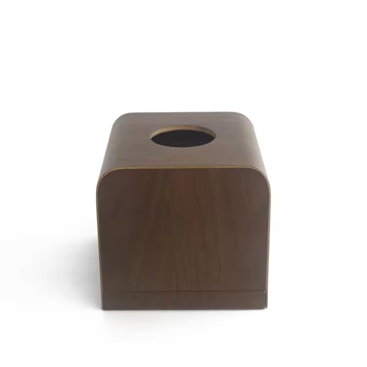 Customisierte kleine schlichte Walnuss -Holzlack Vintage Square Luxury Servietten -Servietten -Tissue -Box