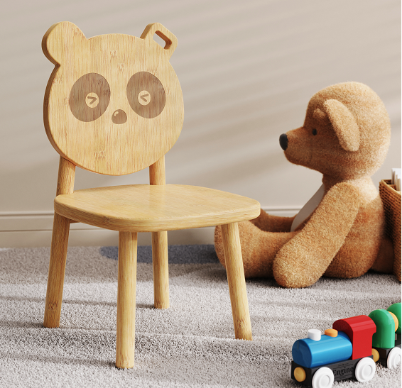 Süßer Panda Bambus Kinderstuhl