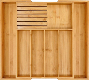 Bambus erweiterbarer Utensil Organizer mit Messerblock