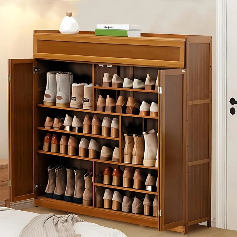 Multi-Tier-Bambusschuhspeicherschrank
