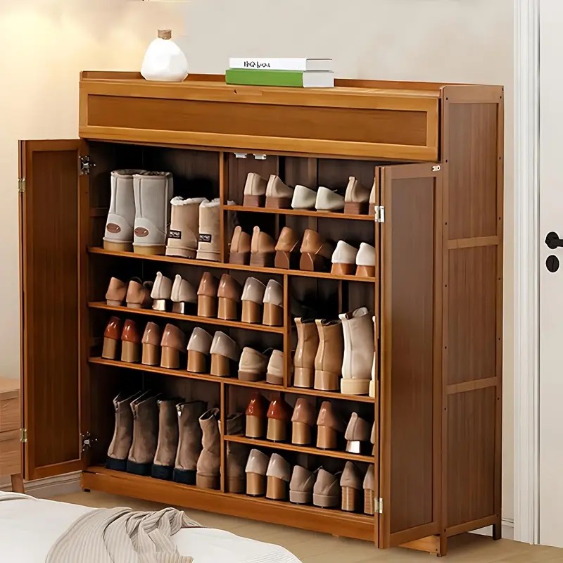 Multi-Tier-Bambusschuhspeicherschrank