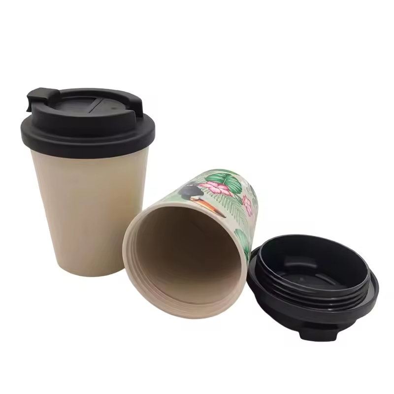 Nehmen Sie biologisch abbaubare Einwegbambus -Faser -Kaffee -Tasse weg weg