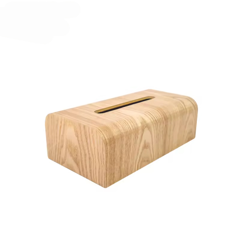 Promotion billiger gebogener Holzbox Buche Holzspender Tissue Box Holz prägnant Serviettenhalter für das Restaurant