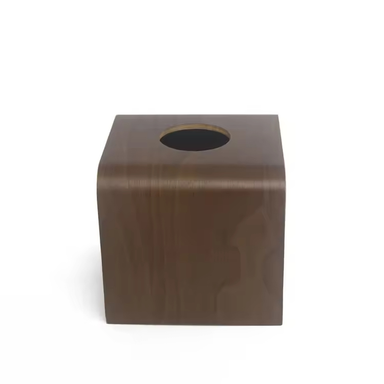 Customisierte kleine schlichte Walnuss -Holzlack Vintage Square Luxury Servietten -Servietten -Tissue -Box