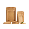 Großhandel gebogene Holz Willow Walnuss Sperrholzschale Holz -Servierschale mit Griff Teller Bäckerei Kaffee Holz Tablett