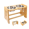Bambus Double Cat Food Bowl Hunde Schüssel erhöhte Ständer erhöhter Hundefutter für Hunde und Katzen Tierfuttermittel