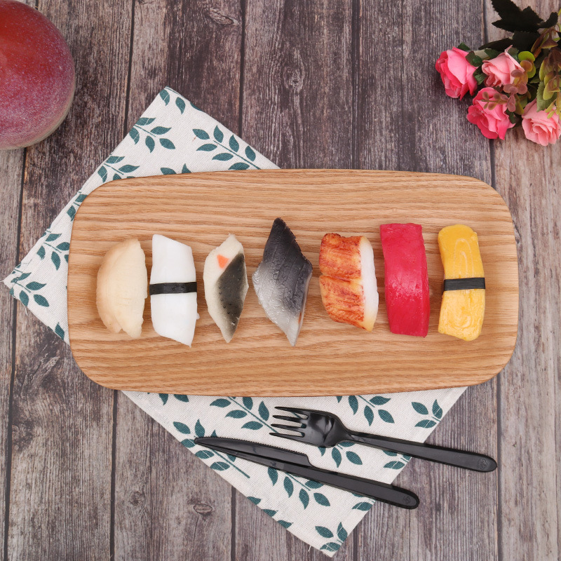 Multifunktional minimalistischer japanischer Stil Walnussholz rechteckige Servierschale perfekt für Sushi und Dessert