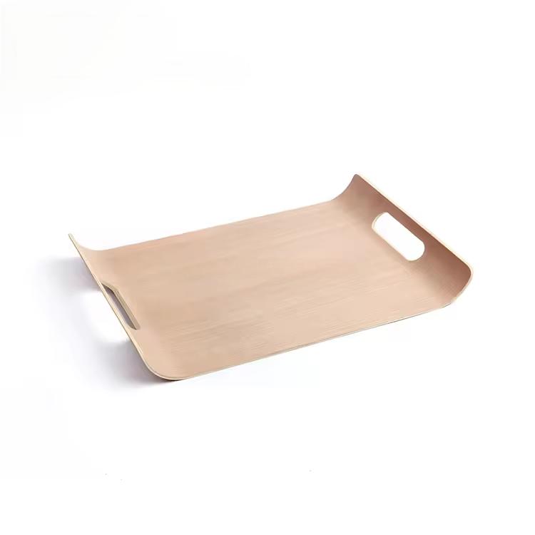 Anti -Slip -Hölzern -Snack -Servieren -Tablett mit Griffen Geschirr