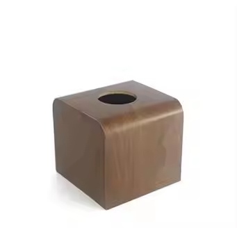 Customisierte kleine schlichte Walnuss -Holzlack Vintage Square Luxury Servietten -Servietten -Tissue -Box