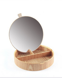 4 Slot Custom Logo Willow Walnuss Holz Bangel Uhr Aufbewahrung Schmuckschatulle mit Spiegel