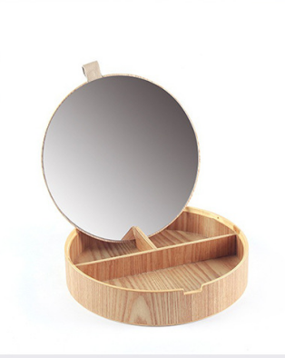 4 Slot Custom Logo Willow Walnuss Holz Bangel Uhr Aufbewahrung Schmuckschatulle mit Spiegel
