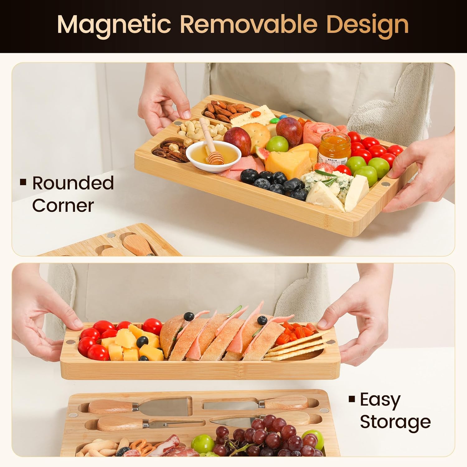 Wurstwaren -Schenkungs -Geschenkset Large Cheese Board mit Messerset