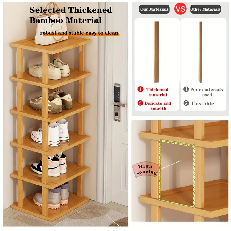 8-Tier-Bambusschuhregal
