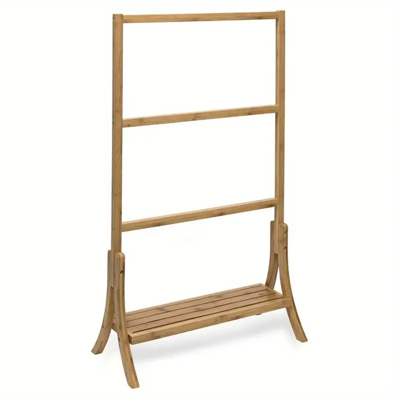 Bambus 3-Layer vertikales Handtuchregal mit Rack