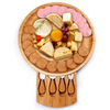 Bambuskäsebrett und Messerset Wurst