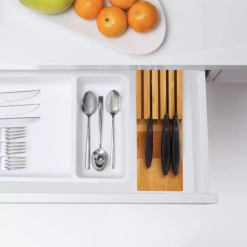 Bambusmesser im Schubladenblock, Aufbewahrung für 5 Messer, Küche, Tabletop -Organizer