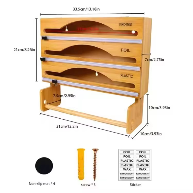Roll -Wrap -Dispenser Küchenpackspender mit Cutter und Etiketten