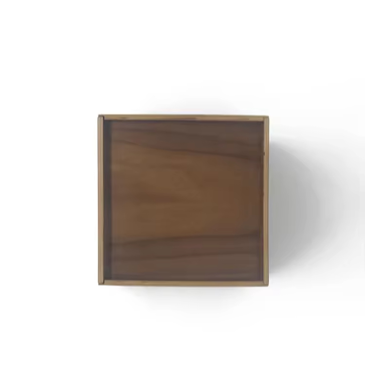 Customisierte kleine schlichte Walnuss -Holzlack Vintage Square Luxury Servietten -Servietten -Tissue -Box