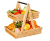 Holz Obstkorb, Obstschale, 2 -Tier -Bambus -Obststand für Küchentumschläger, Aufbewahrungshalter mit großer Kapazität