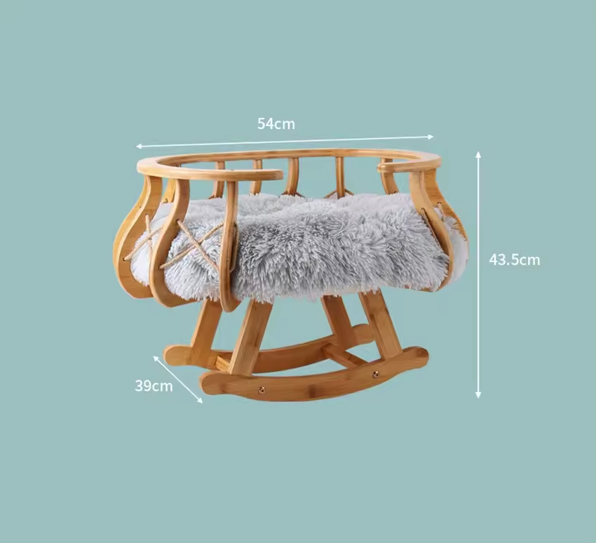 Bambus Katzenbett warmes Holznesthaus für Ruhe & Schlaf