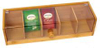 Bambus geteilte Clamshell Tea Box Holzverpackungsschachtel 5 Kisten Aufbewahrung mit transparenten Acryl -Teller -Teebeutel Aufbewahrung