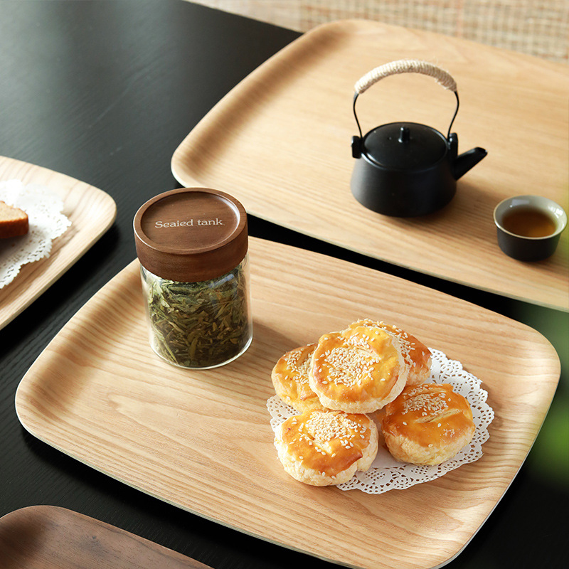 Großhandel multifunktionaler minimalistischer Walnussholz-Servierschalenplatten perfekt für Dessert und Nachmittagstee