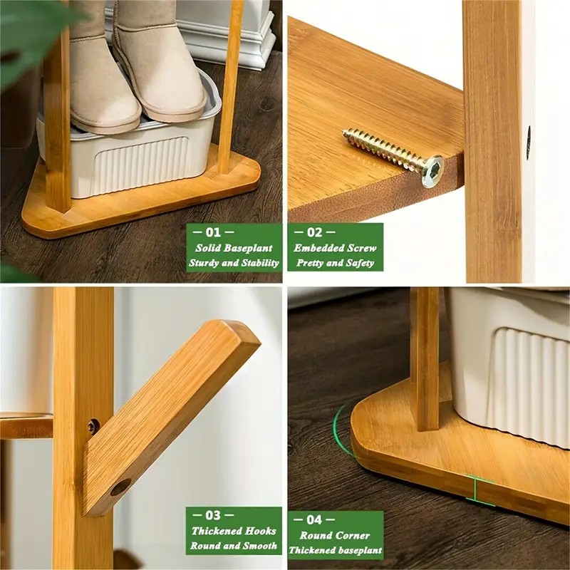 Bambusbaumförmiger Kleiderregal mit Lagerregalen