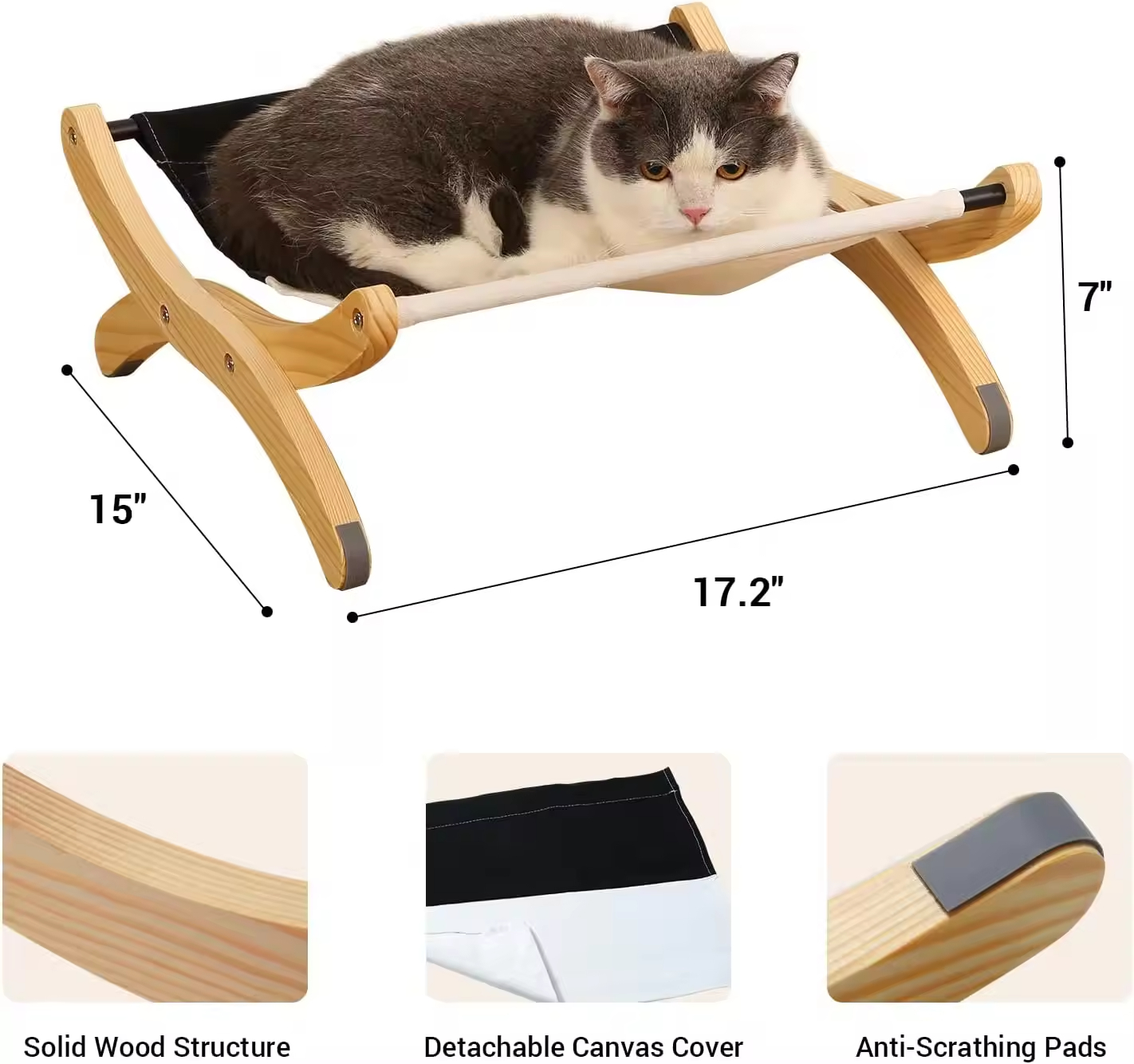 Holzrahmen moderne Katzen -Hängematte Schlafbett 