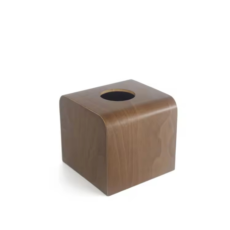 Customisierte kleine schlichte Walnuss -Holzlack Vintage Square Luxury Servietten -Servietten -Tissue -Box