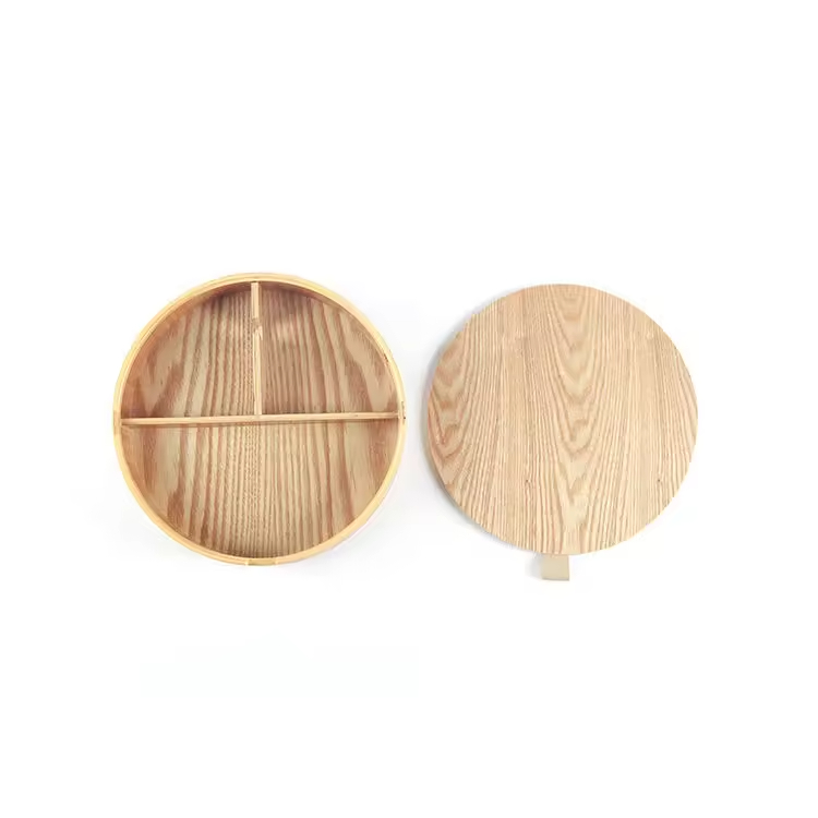 4 Slot Custom Logo Willow Walnuss Holz Bangel Uhr Aufbewahrung Schmuckschatulle mit Spiegel