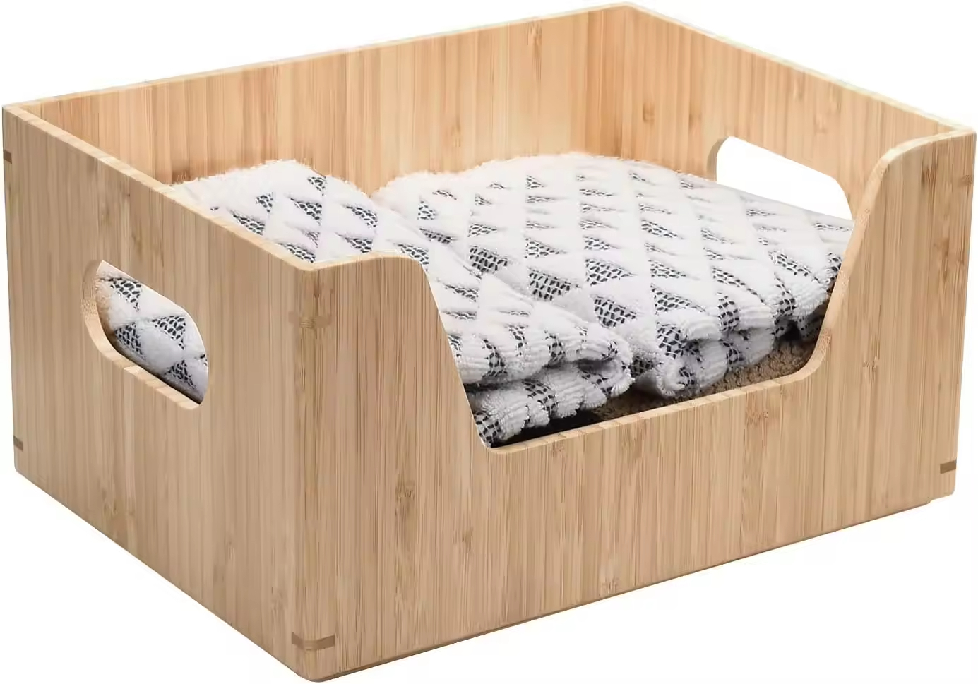 Moderne Holzhandwerkskiste mit elegantem Engelsmuster 