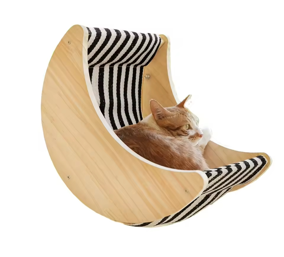 Leistungsstarker Saugnapfbecher -Katze Fenster Sitz in Innenkatzenbett Barsch mit gestreiftem Design