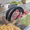 Tragbares Bambus -Snack -Tablettkäse -Käsebrett mit Deckel Bambus Rundkanalkarton mit Fächern und klarer Verriegelungsdeckel