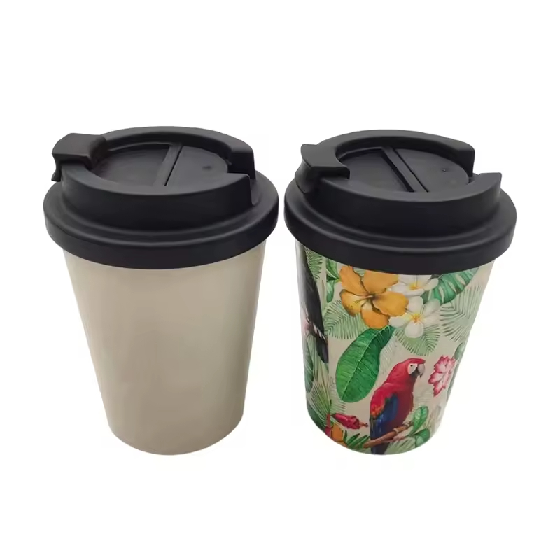 Nehmen Sie biologisch abbaubare Einwegbambus -Faser -Kaffee -Tasse weg weg