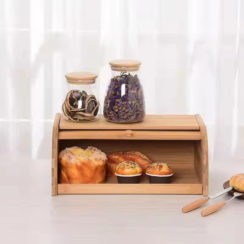 Bambus Brotbox für Küchenfutterbehälter