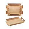Großhandel gebogene Holz Willow Walnuss Sperrholzschale Holz -Servierschale mit Griff Teller Bäckerei Kaffee Holz Tablett