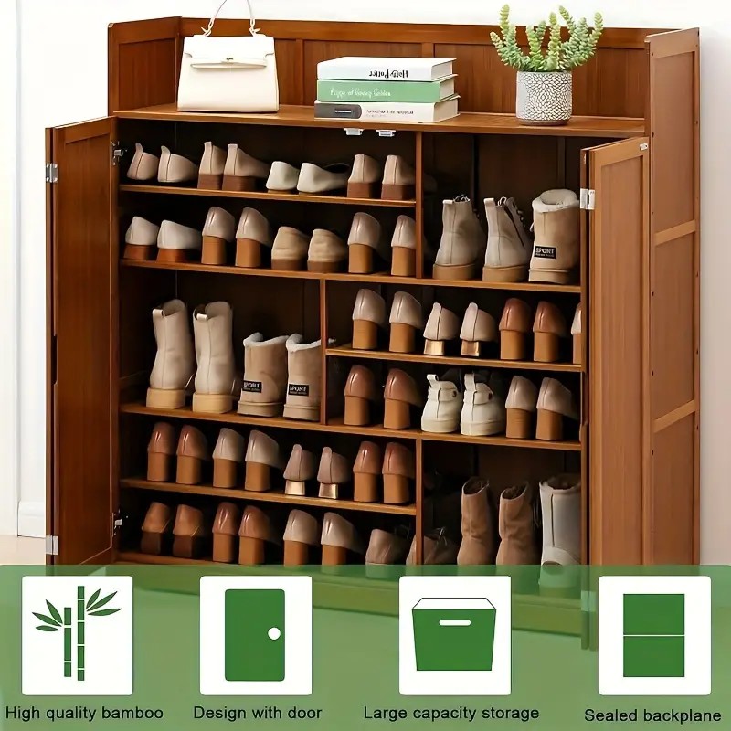 Multi-Tier-Bambusschuhspeicherschrank