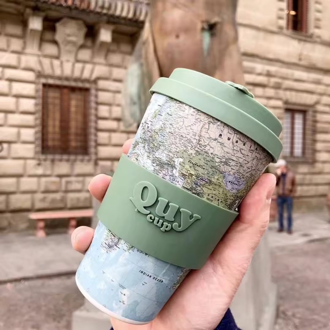 Bambusfaser biologisch abbaubare wiederverwendbare Kaffee -Reisebecher Tasse