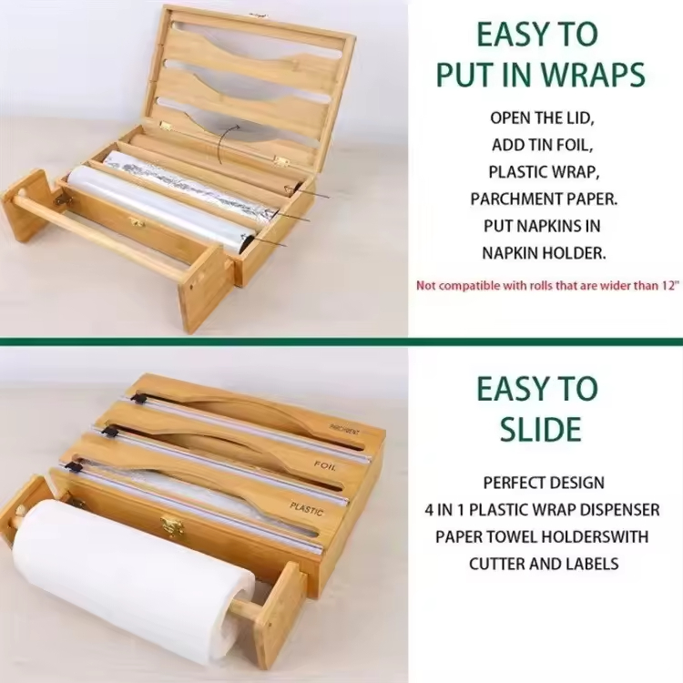 Roll -Wrap -Dispenser Küchenpackspender mit Cutter und Etiketten