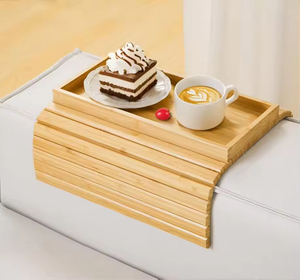 Bambus-Schlupf-Sofa-Arm-Tabletttisch für Couch 