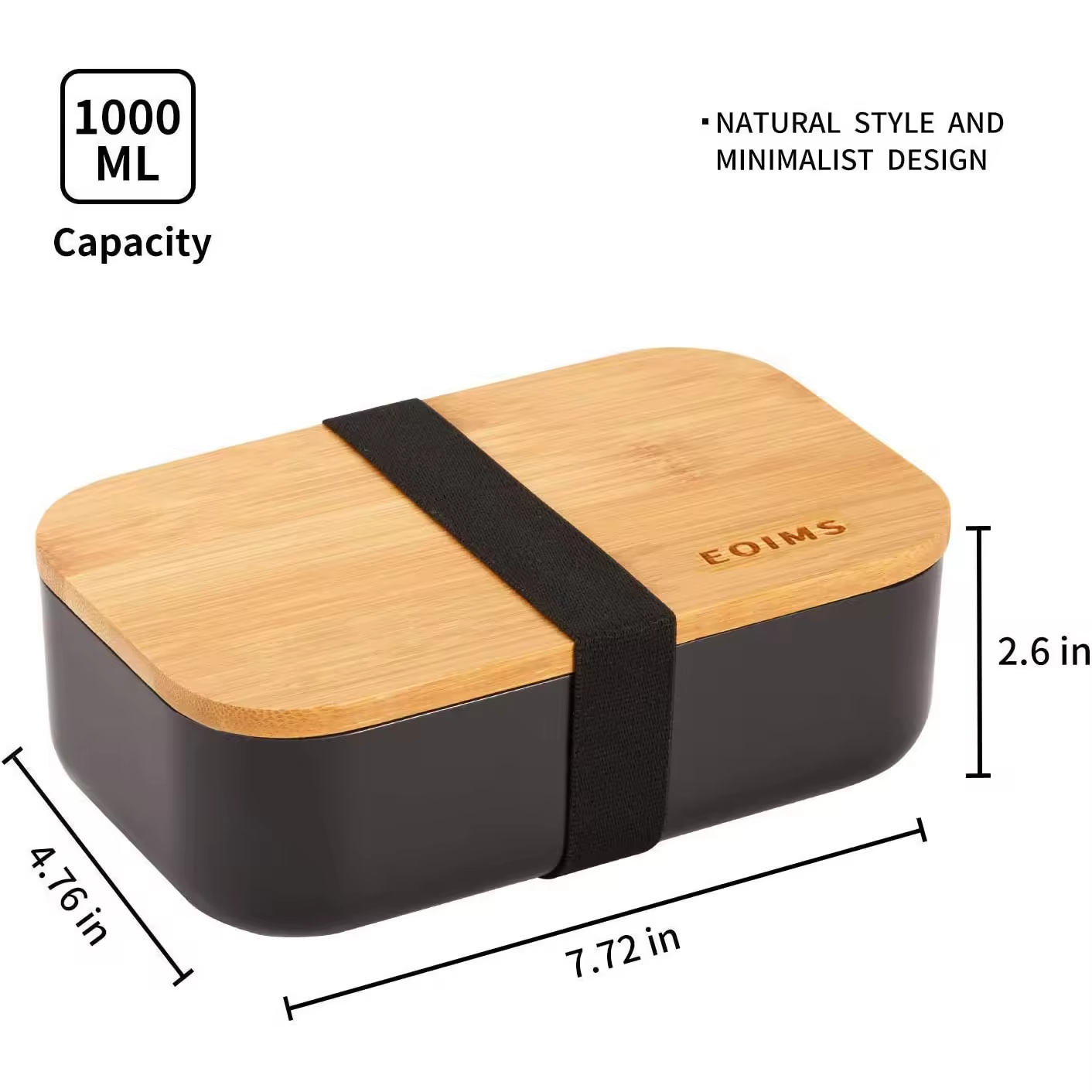 Professionelles biologisch abbaubares Bambusfaser -Mittagessen Bento Box mit Bambusdeckel